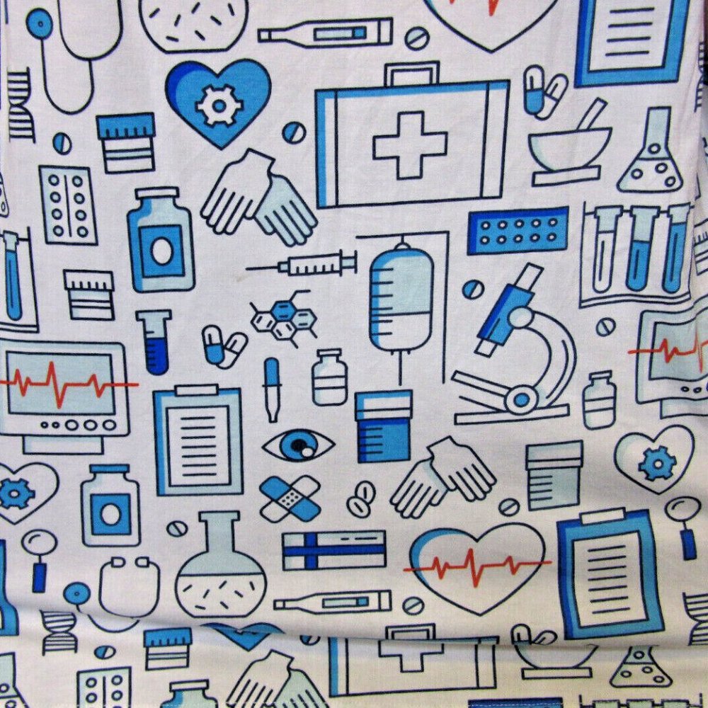 LuLaRoe Nurse Doctor Perfect Tank Tunic Top Work Shirt Blue White NWT Size M - Picture 6 of 12